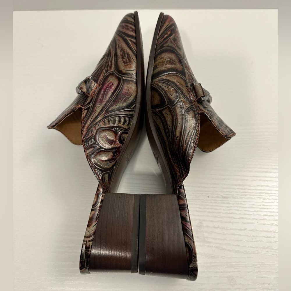 Patricia Nash Tilly Multicolor Leather Mules Size 9.5 - Picture 5 of 13